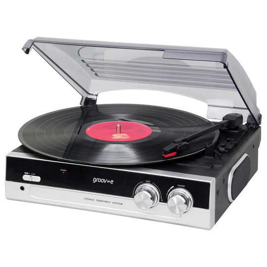 Groov-e Vintage Vinyl Record Player with Built-in Speakers - Black