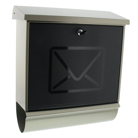 Lucca Stainless Steel Wall Mounted Lockable Weatherproof Post Box & Intergrated Newspaper Holder
