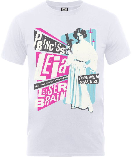 Star Wars Princess Leia Rock Poster T-Shirt - White - S - White