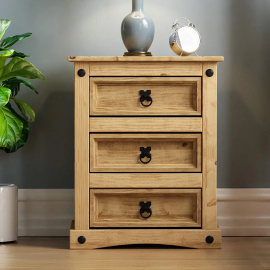 3 - Drawer Nightstand in Pine