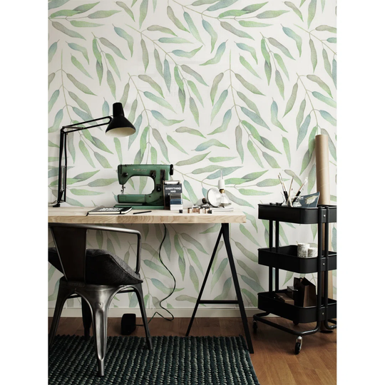 Sherman Delicate Leaves 2.5m x 2.5m Matte Wallpaper Roll