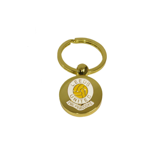 Leeds United football club gold disc keyring
