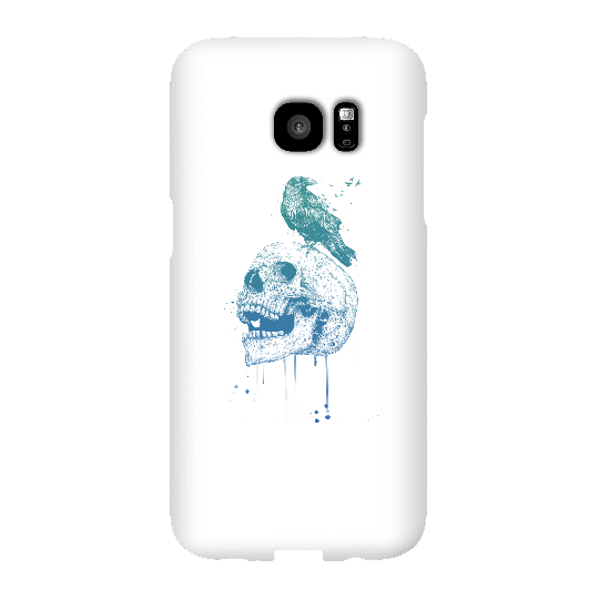 Balazs Solti Skull And Crow Phone Case for iPhone and Android - Samsung S7 Edge - Snap Case - Matte