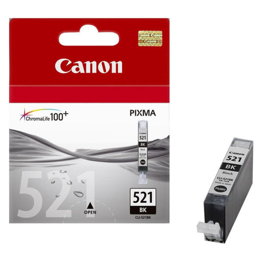 Canon CLI-521BK Photo Black Ink Cartridge - 350 Pages - 2933B001