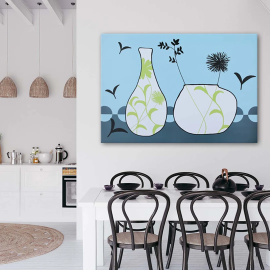 Canvas Print Vase Flower Blue