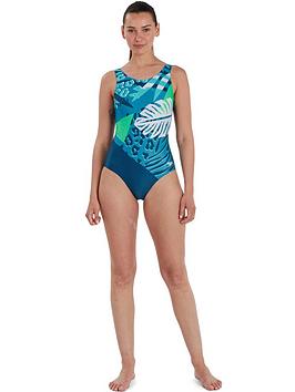 Speedo Placement U-Back Swimsuit - Blue