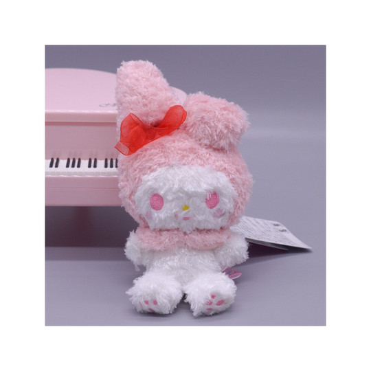 (My Melody, 11cm/4.3inch) Kuromi My Melody Plush Keychain Soft Mini Stuffed Doll Handbag Backpack Pendant