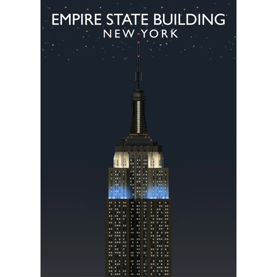 Empire State Building Night by Richard O'Neil - Graphic Art Print on Paper