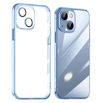 Sulada Crystal Steel iPhone 14 Plus Hybrid Case - Blue / Transparent
