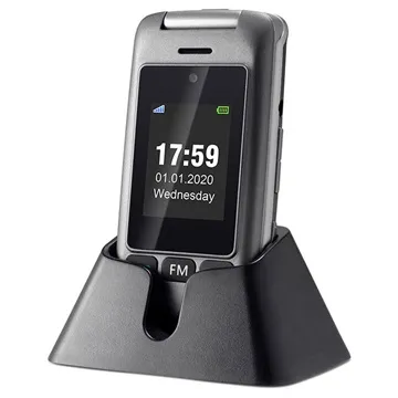 Artfone G6 Senior Flip Phone - 4G, Dual display, SOS - Grey