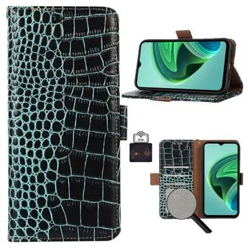 Crocodile Xiaomi Redmi A1 Wallet Leather Case with RFID - Green