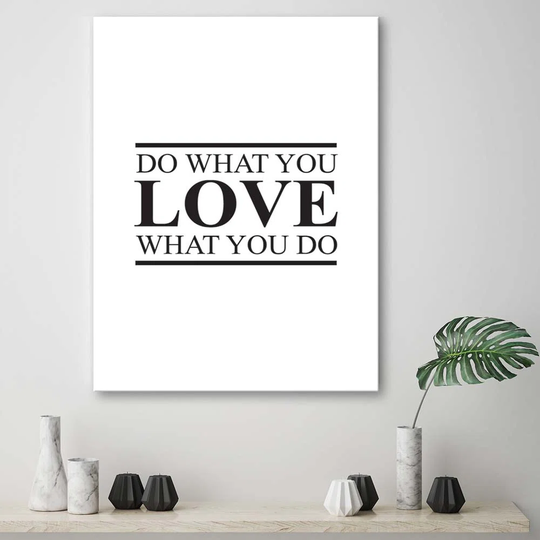Canvas Print Love Inscription Black And White