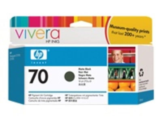 HP 70 Matte Black Original Ink Cartridge - Standard Yield 130ml - C9448A