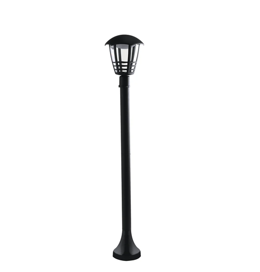 Black 1-Light 100Cm H Hardwired Integrated LED Lamp Post