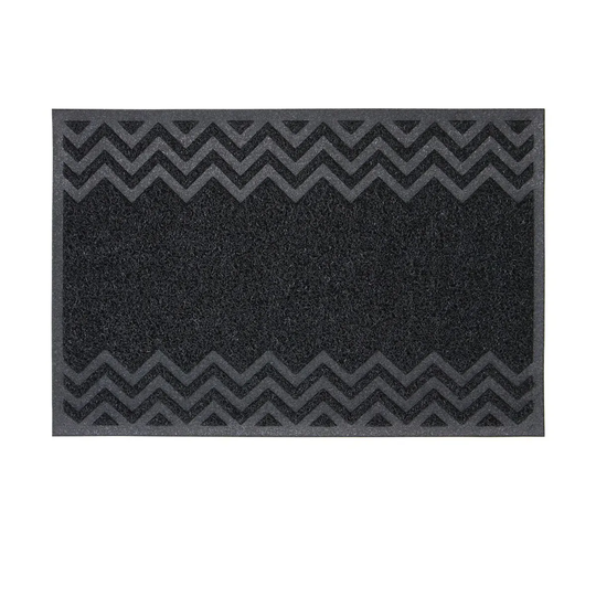 JVL Mud Grabber PVC Spaghetti 40 x 60cm Door Mat Zig-Zag - Black
