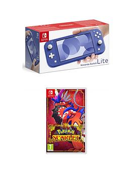 Nintendo Switch Lite Blue Console With &Amp; Pokemon Scarlet