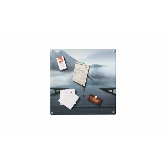 Bridge Mountains Magnetic Wall Mounted Photo Memo Board