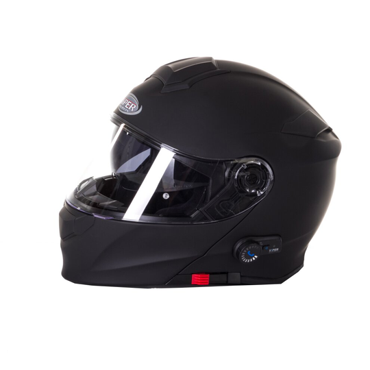 Viper Motorcycle Crash Helmet |Flip-Up/Flip Front Motor Bike Protection, RSV171 Matt Black