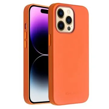 Qialino Premium Mag iPhone 14 Pro Leather Case - Orange