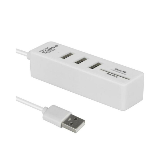 (White) 3 Port USB HUB 2.0 High Speed Multi Splitter Expansion Desktop PC Laptop Adapter
