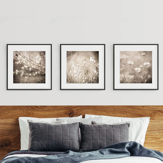 Spring Triptych - 3 Piece Picture Frame Photograph Print Set on Paper