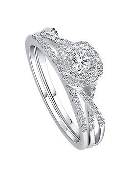 Love Diamond 9Ct White Gold 0.37Ct Diamond Bridal Ring Set