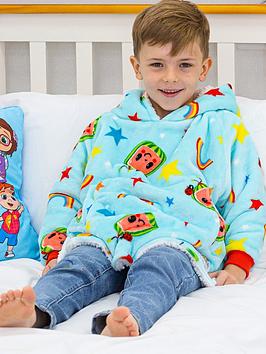 Cocomelon Hugzee Wearable Fleece Hoodie In Blue &Ndash; Small