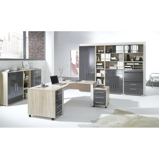Delle 7 Piece L-Shape Writing Desk Office Set