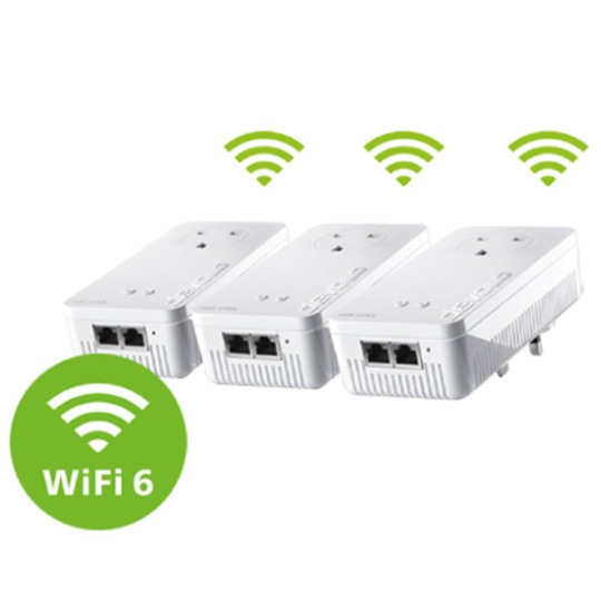 Devolo Magic 2 WiFi 6 Powerline 2400 Mesh Network Kit w/ Pass-Through (1775Mbps AX)
