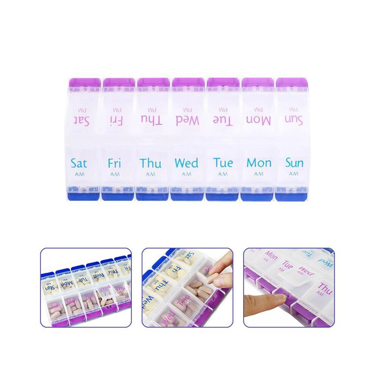 Tablet Dispenser Weekly Storage Case 7 Day AM/PM Pill Organizer Box Medicine