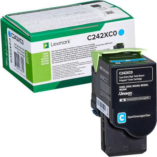 Lexmark C242XC0 Cyan Extra High Yield Return Programme Toner