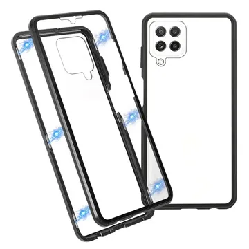 Samsung Galaxy A22 4G Magnetic Case with Tempered Glass - Black