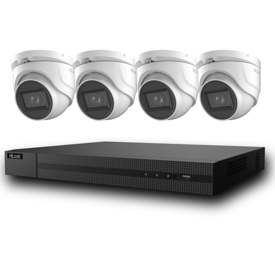(4 TB) Hilook CCTV Camera System 8MP 4K 4 CH Outdoor Kit IP66 30 M IR Night Vision 2.8 mm Lens