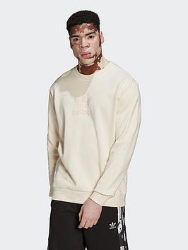 adidas Originals Trefoil Series Street Crew Sweatshirt - White, White, Size M, Men