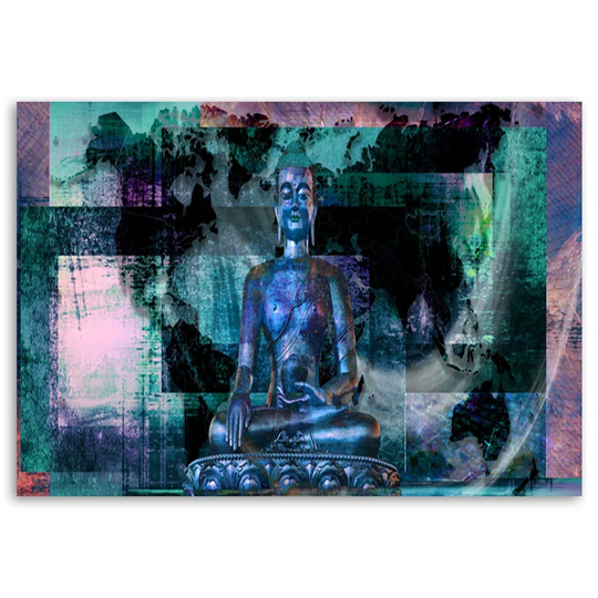 Canvas Print Abstract Buddha Turquoise