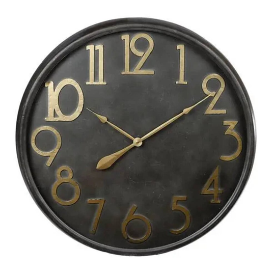 Gifts Amsterdam Wall Clock Antique Black and Gold 80.5cm Home Display Clock