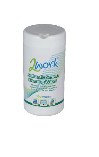 2Work Anti-Static Screen Cleaning Wipes (Pack of 100)