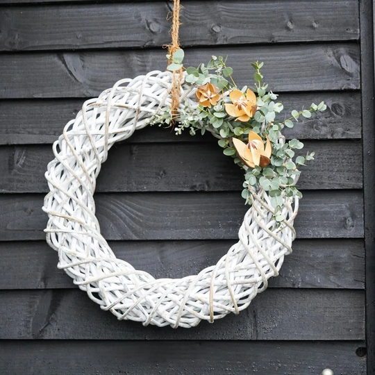 Ivyline Rattan Wreath D50cm - White