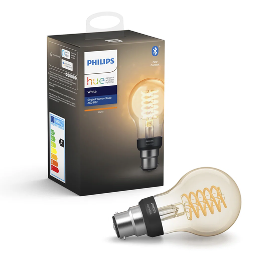 Philips Hue White Filament Single Smart LED Bulb B22 with Bluetooth