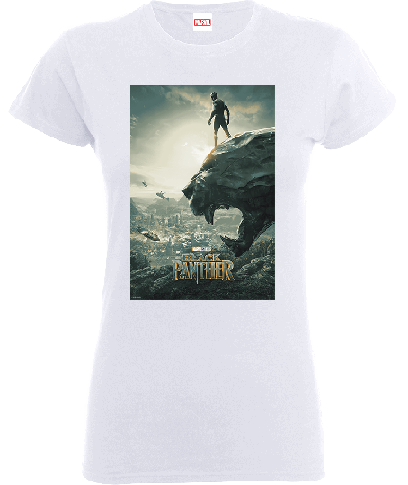 Black Panther Poster Women's T-Shirt - White - S - White