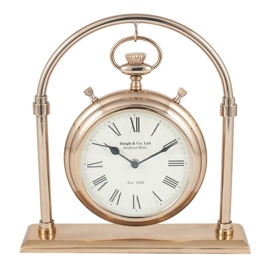 Celestial Antique Brass & Glass Carriage Clock