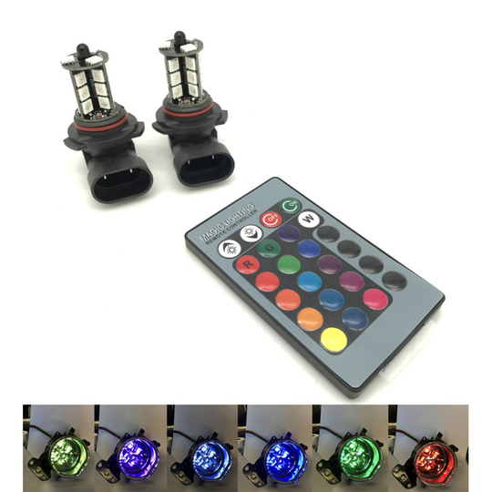 9006/HB4 RGB Colourchange LED foglight bulbs remote control 12v headlight