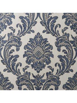 Vymura Milano Floral Damask Wallpaper - Blue