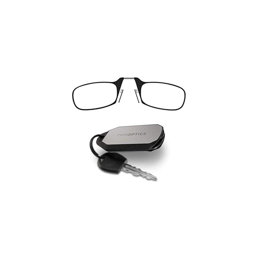 ThinOptics Reading Glasses 1.5 Black Frames and Keychain Case - Compact Foldable Reading Glasses 1.50 Reading Glasses