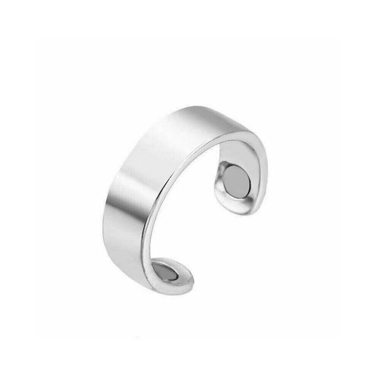 (Silver) Apolloostory Lymphatic Drainage Therapeutic Magnetic Ring