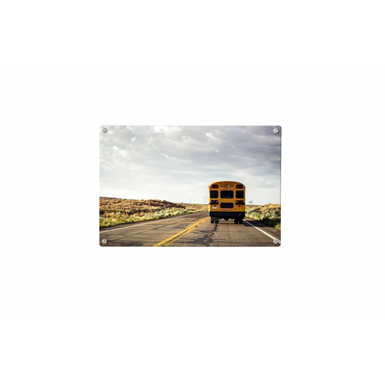 School Bus Magnetic Wall Mounted Photo Memo Board