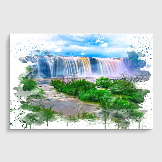 'Landscape Waterfall' Graphic Art Print Poster
