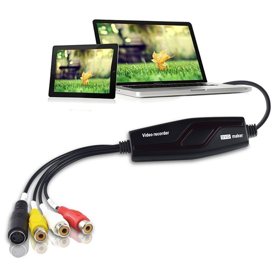 DIGITNOW! Video Capture Card Transfers Hi8 VHS to Digital DVD for Windows 10/Mac, Video Grabber with Scart/AV Adapter
