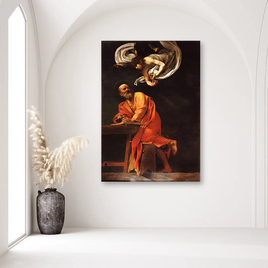 Canvas Print REPRODUCTION Matthew And The Angel - Caravaggio