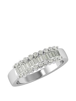 Love DIAMOND 9ct White Gold 0.50ct Diamond Band Ring, White Gold, Size K, Women